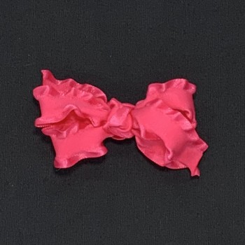 Pink (Shocking Pink) Double Ruffle Bow - 3 Inch